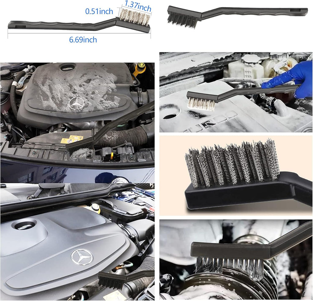 16-Piece Car Detailing Brush Set for Comprehensive Cleaning of Wheels, Interiors, and Exteriors