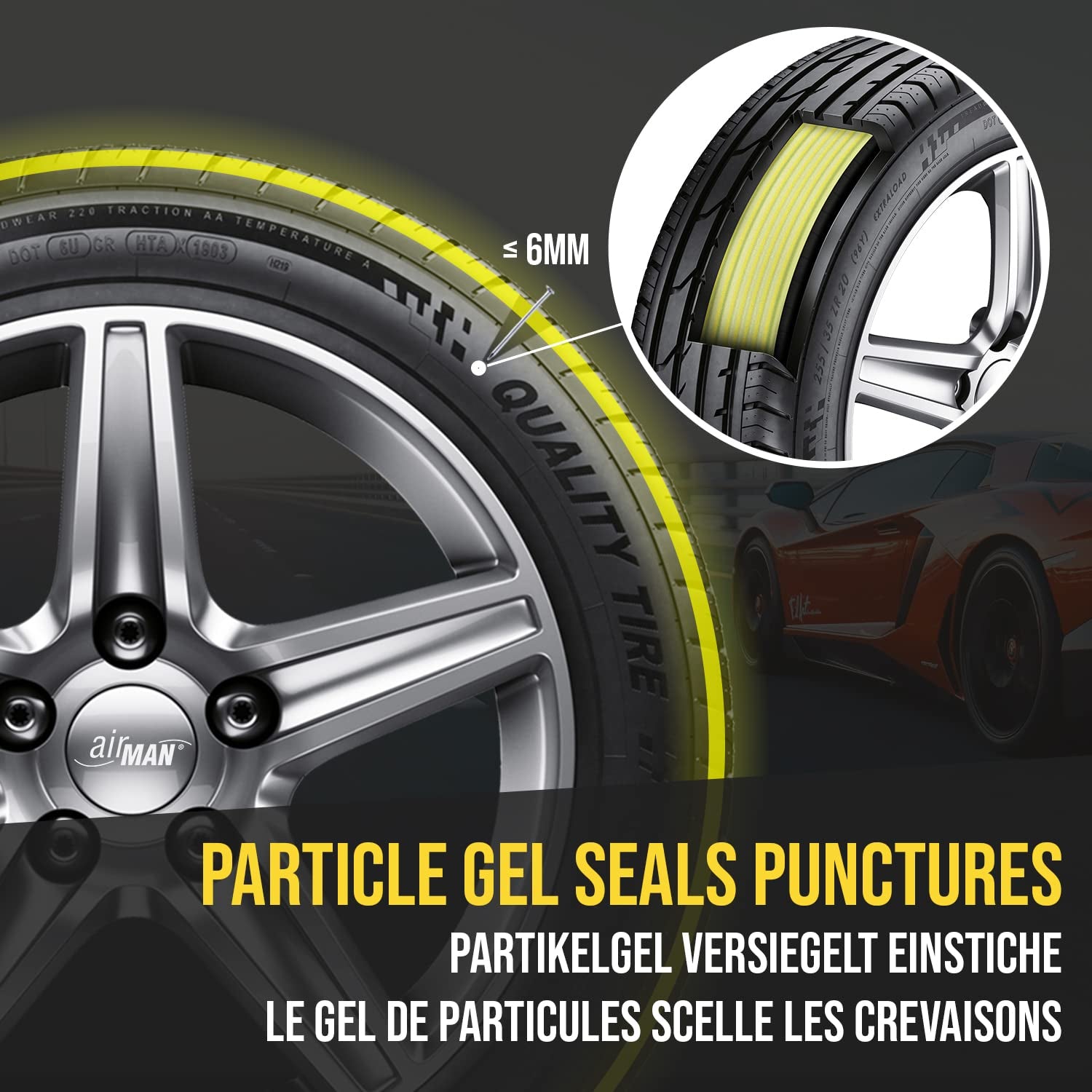 Resq Emergency Tire Repair Kit with Easy Valve Puncture Repair Sealant and Air Compressor, Compatible with All Car Makes and Models