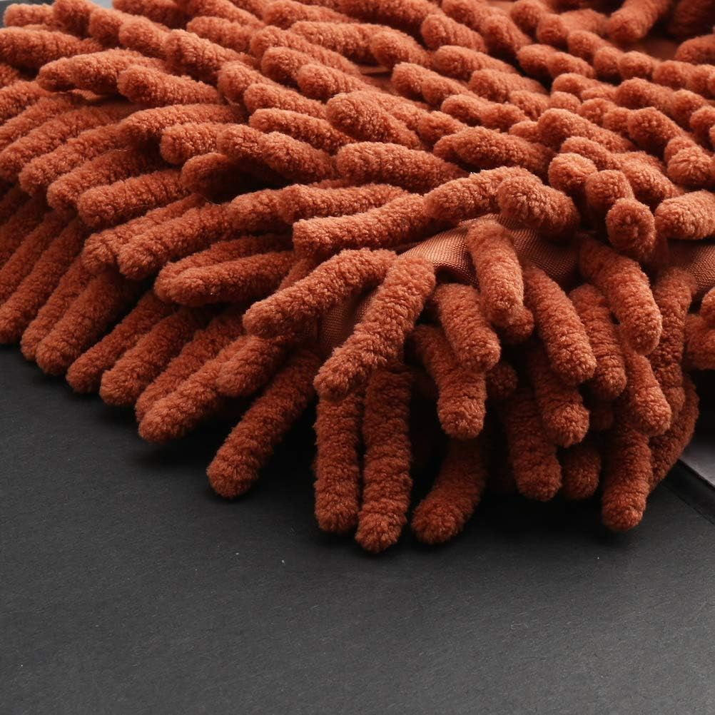 Set of 4 Double-Sided Microfiber Car Wash Mitts - Highly Absorbent Cleaning Gloves for Automotive and Household Use (Assorted Colors)