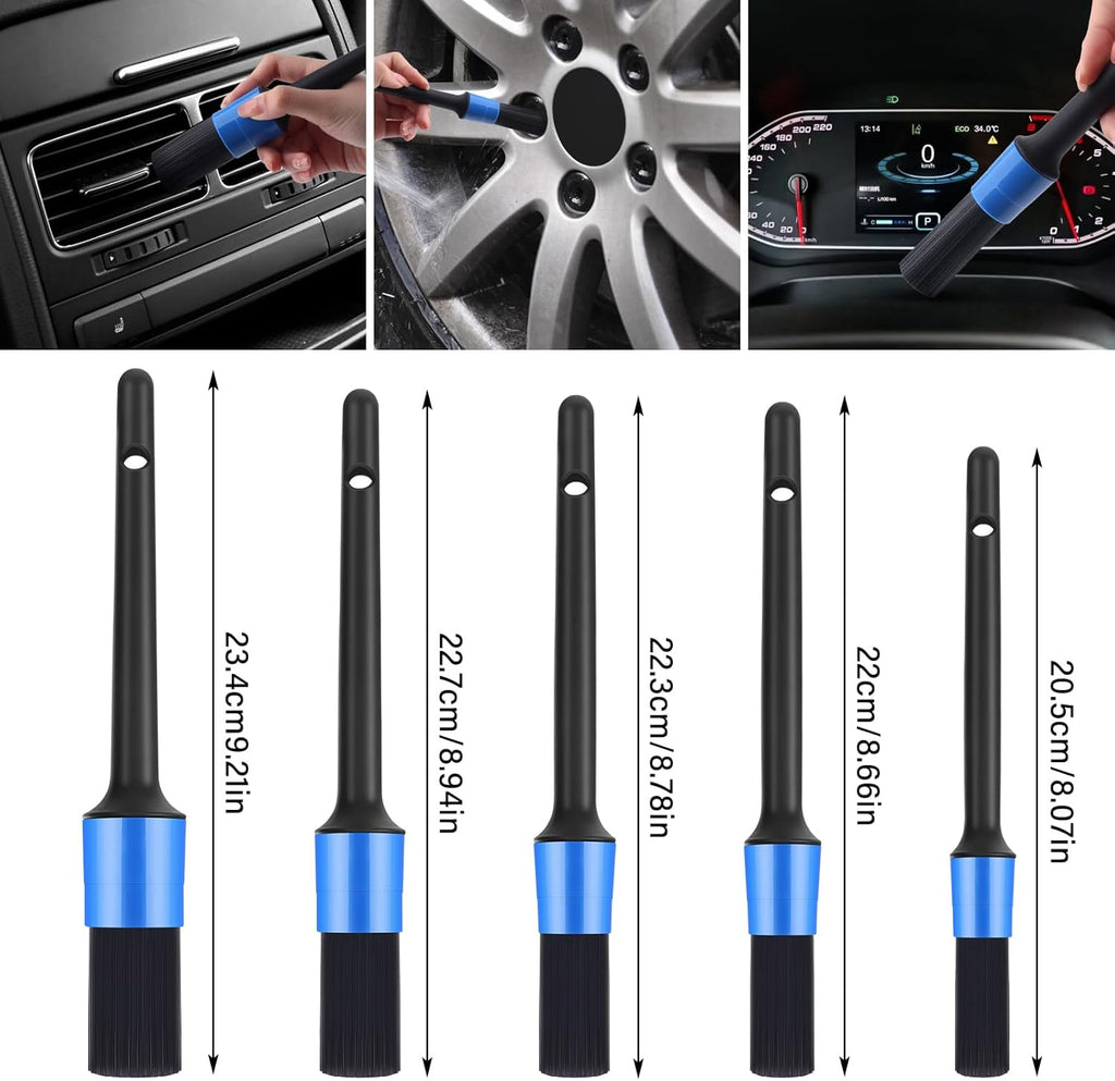 16-Piece Comprehensive Car Cleaning Kit for Exterior and Interior Care, Including Wheel Brush, Bucket, Air Vent Brush, Washing Gloves, Sponges, Window Scraper, Duster, and Detail Brush