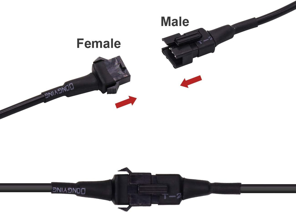 4-Pack 47-Inch Extension Cables for LED Rock Lights and RGB Neon Accent Kits for Motorcycles, ATVs, and SUVs Multi-Color Neon Strips