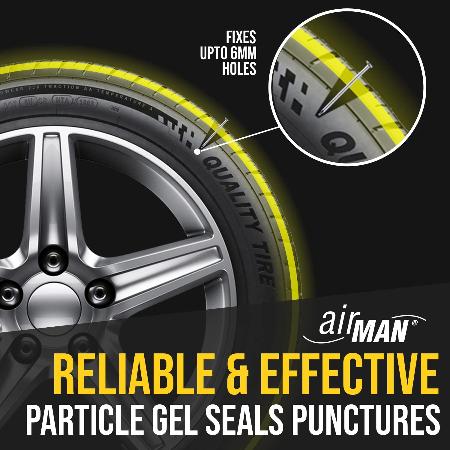 Resq Emergency Tire Repair Kit with Easy Valve Puncture Repair Sealant and Air Compressor, Compatible with All Car Makes and Models