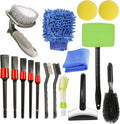 16-Piece Car Detailing Brush Set for Comprehensive Cleaning of Wheels, Interiors, and Exteriors